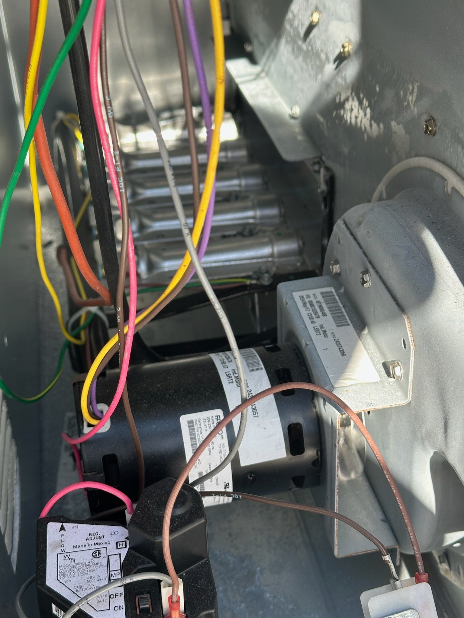 Internal components of HVAC equipment