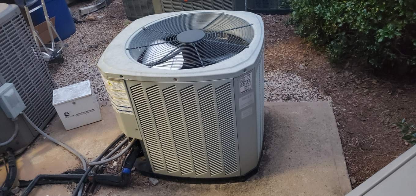 Outdoor HVAC equipment across a property